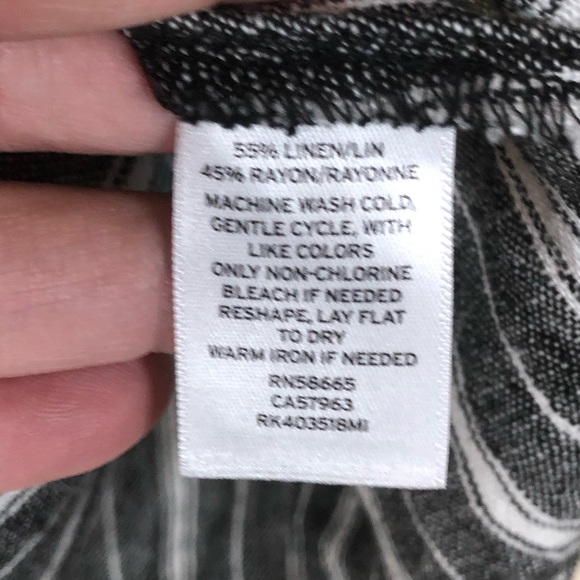 Abound XS or XXS Linen Striped Tank Top Blue White Nordstrom Shirt Light - Picture 3 of 8